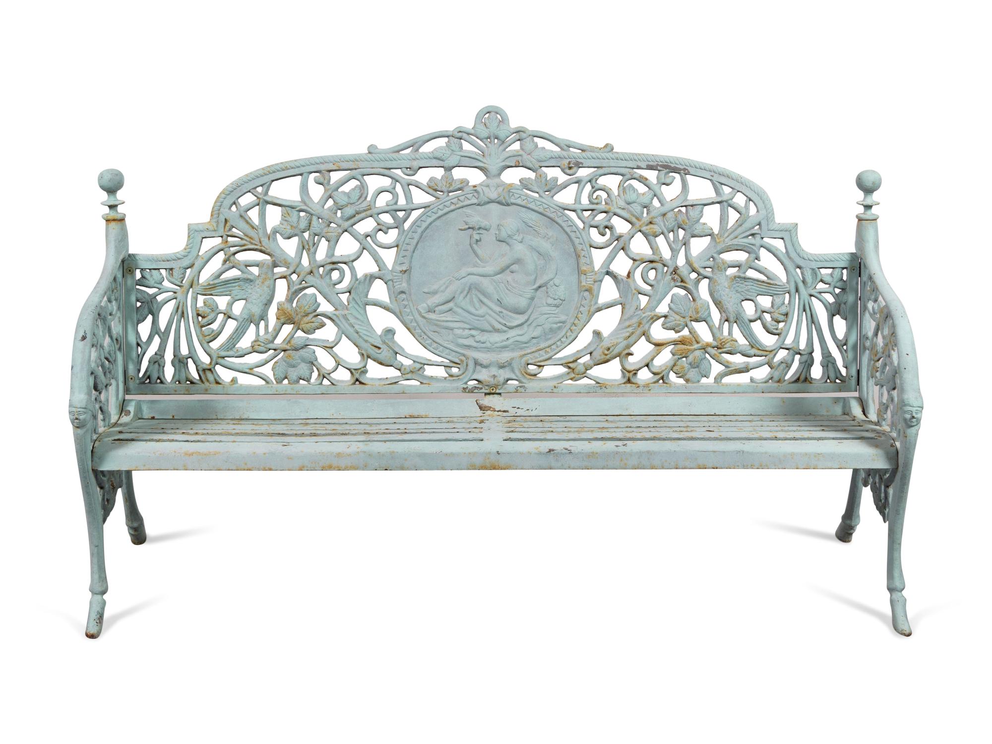 A Pair of Coalbrookdale Style Cast Iron Benches
