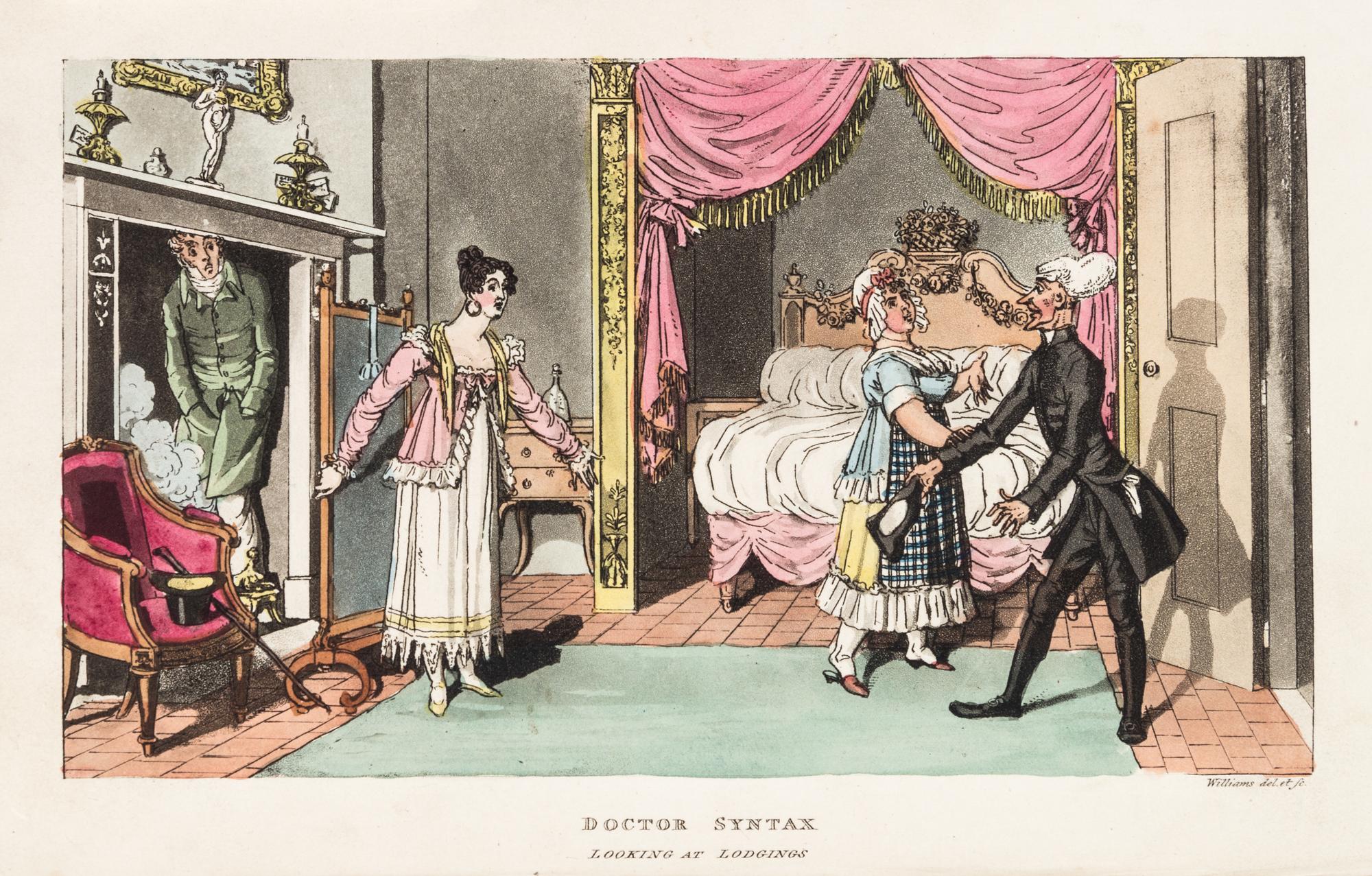 (ROWLANDSON, THOMAS) COMBE, WILLIAM. Doctor Syntax in Paris, with A Tour of Doctor Syntax. London, 1820. 2vols.