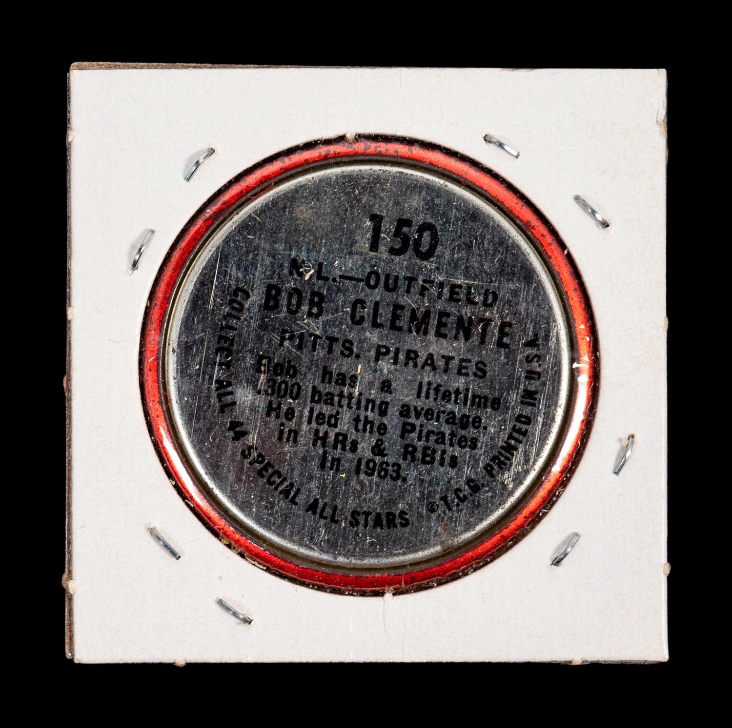 A Group of 44 1960s and 1970s Topps Baseball Coins (Including Willie Mays, Roberto Clemente and Sandy Koufax),