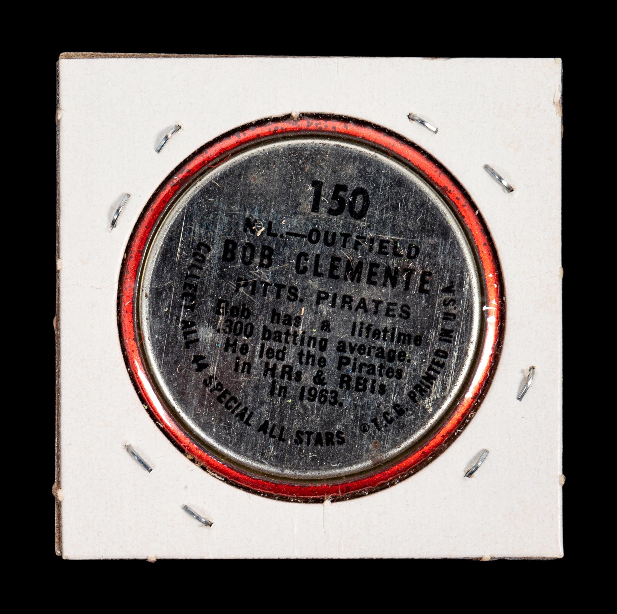A Group of 44 1960s and 1970s Topps Baseball Coins (Including Willie Mays, Roberto Clemente and Sandy Koufax),