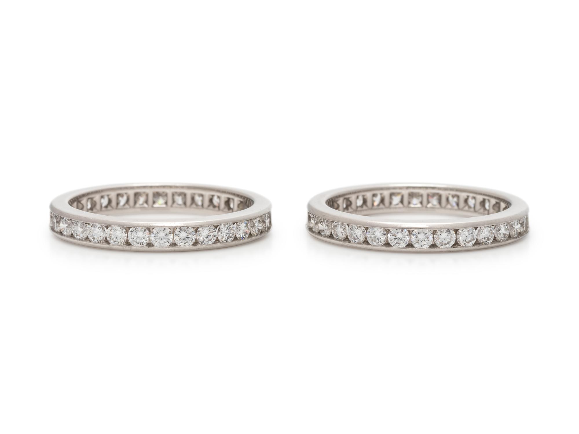 TIFFANY & CO., PAIR OF DIAMOND ETERNITY BANDS