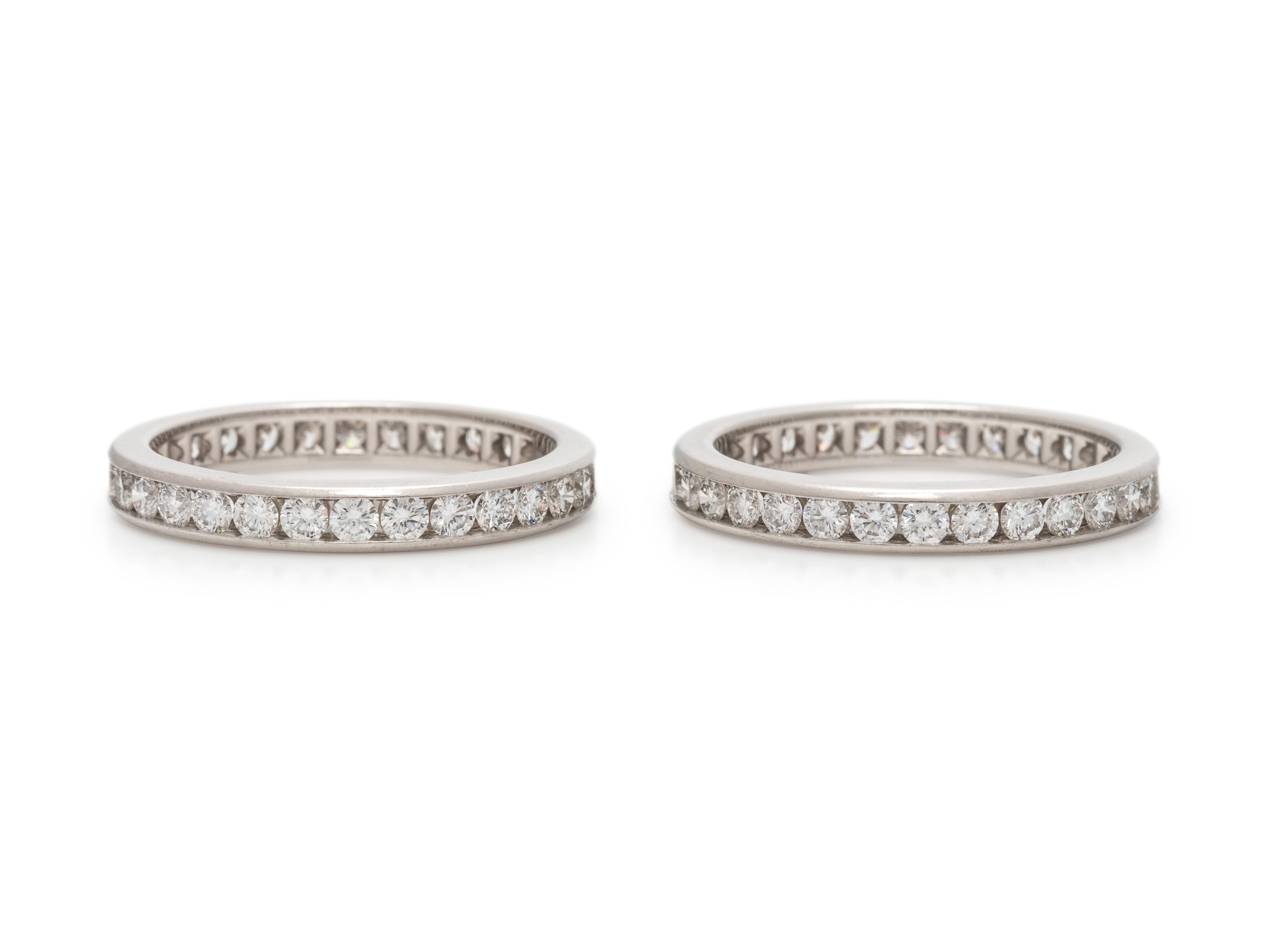 TIFFANY & CO., PAIR OF DIAMOND ETERNITY BANDS