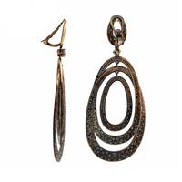Diamond, Colored Diamond, and Blackened Gold Earrings