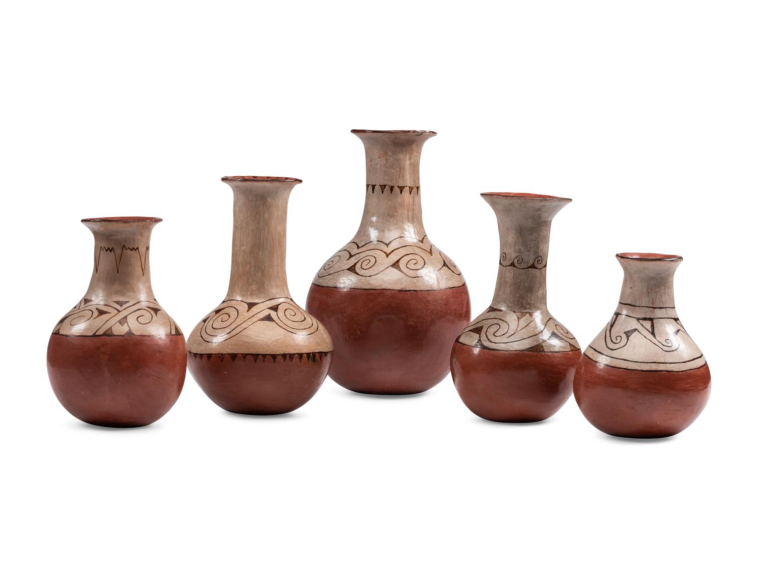 Pottery Vases, with Graduating Sizes