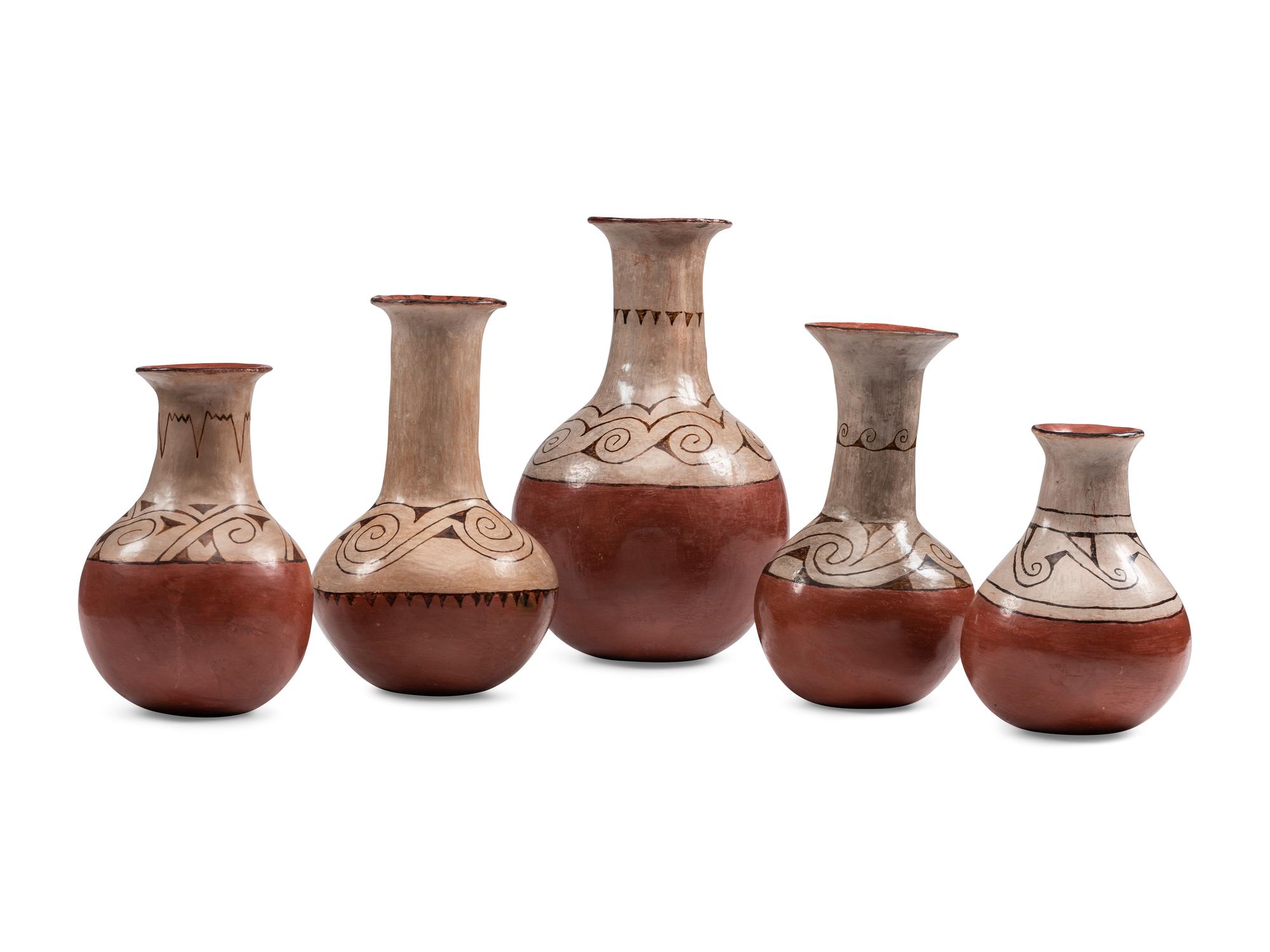 Pottery Vases, with Graduating Sizes