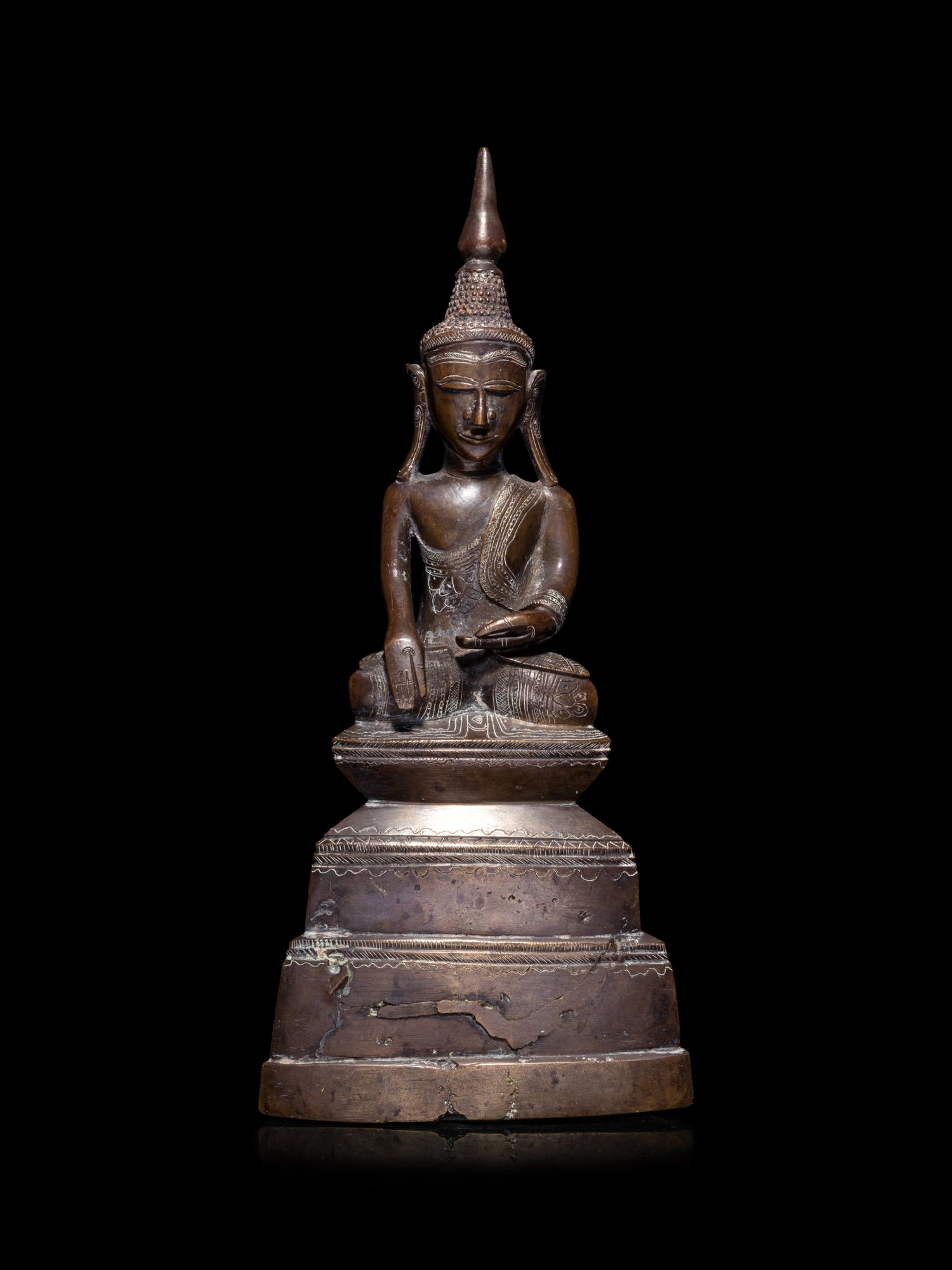 Two Thai Bronze Figures of Buddha