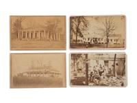 [ENSLAVEMENT]. 4 CDVs of the Mississippi plantations of Joseph Emory and Jeff Davis, featuring enslaved persons.