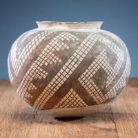 Snowflake, Black-on-White Pottery Seed Jar