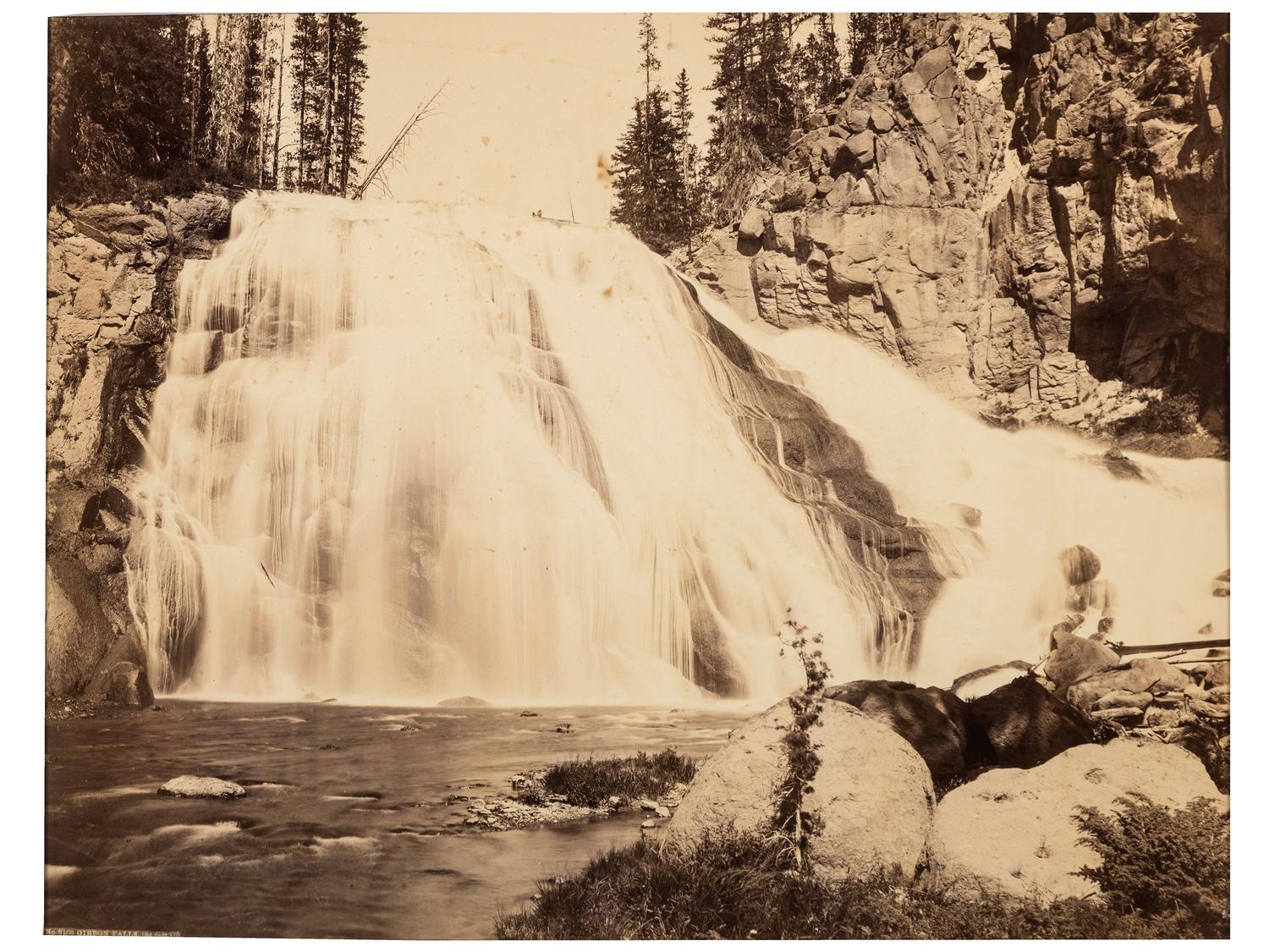 [WESTERN AMERICANA]. HAYNES, F. Jay, photographer (1853-1921). Gibbon Falls, 84 Feet. Yellowstone National Park . Fargo, Dakota Territory.