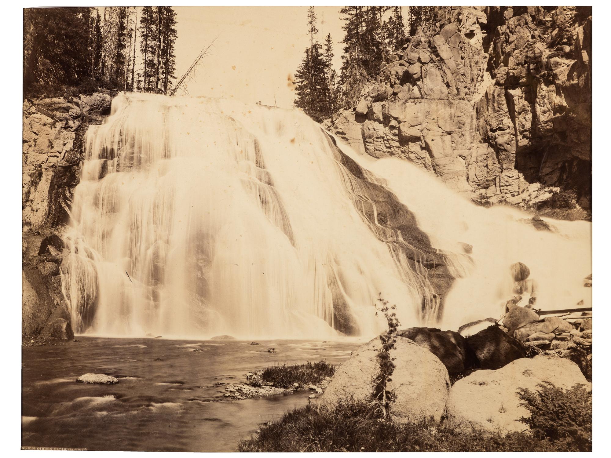 [WESTERN AMERICANA]. HAYNES, F. Jay, photographer (1853-1921). Gibbon Falls, 84 Feet. Yellowstone National Park . Fargo, Dakota Territory.
