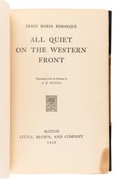 REMARQUE, Erich Maria (1898-1970). All Quiet on the Western Front. Boston: Little, Brown, & Company, 1929.