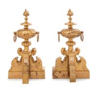 A Pair of Neoclassical Cast Bronze Chenets