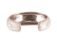 Cast Silver Cuff Bracelet, with Turquoise and Coral Cobblestone Inlay