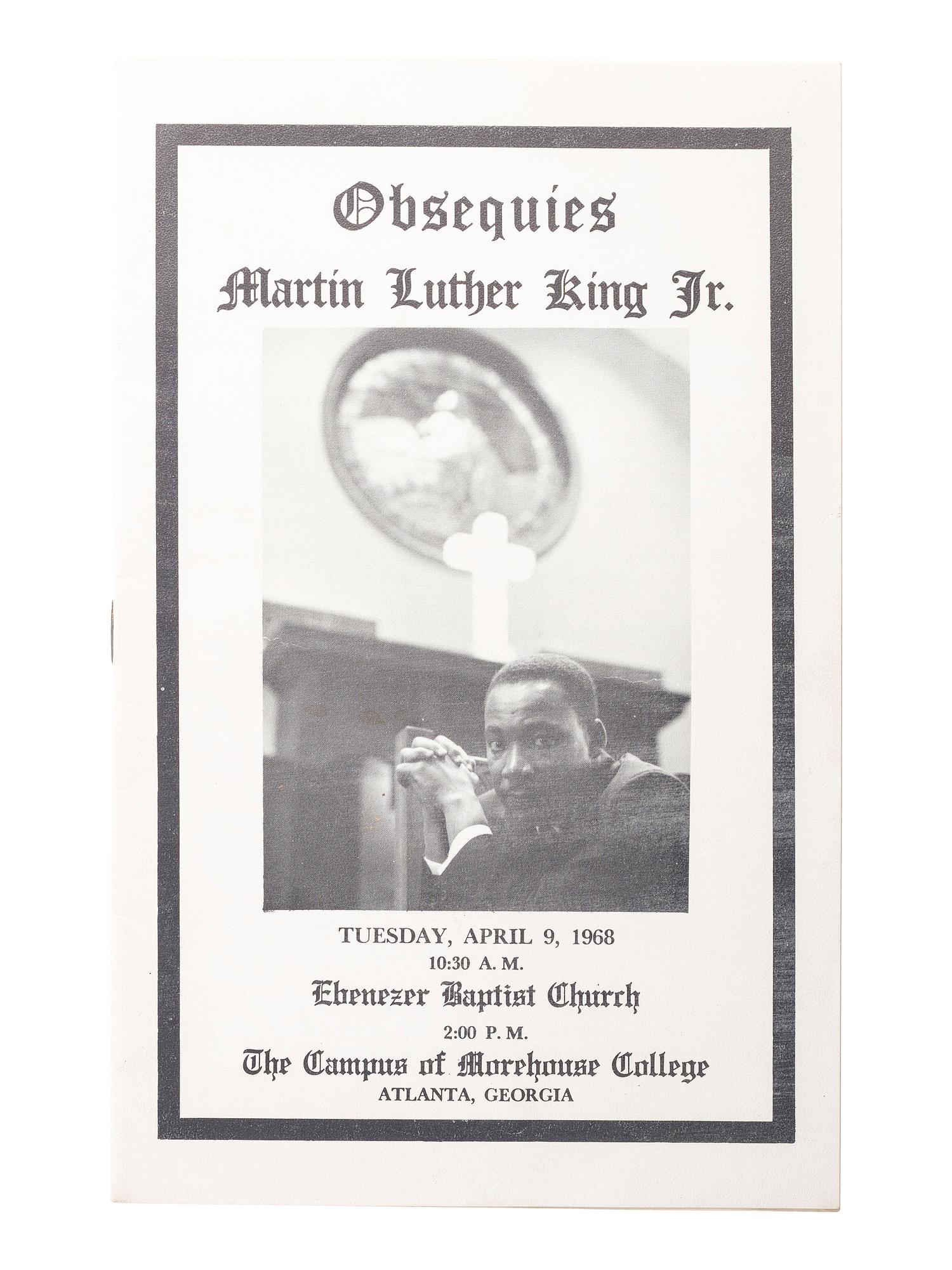 [KING, Martin Luther, Jr. (1929-1968)]. Obsequies Martin Luther King Jr. [Atlanta]: n.p., 1968.