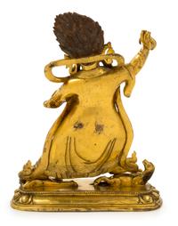 A Sino-Tibetan Gilt Bronze Figure of Mahakala
