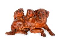 A Swiss Carved Wood Figural Group