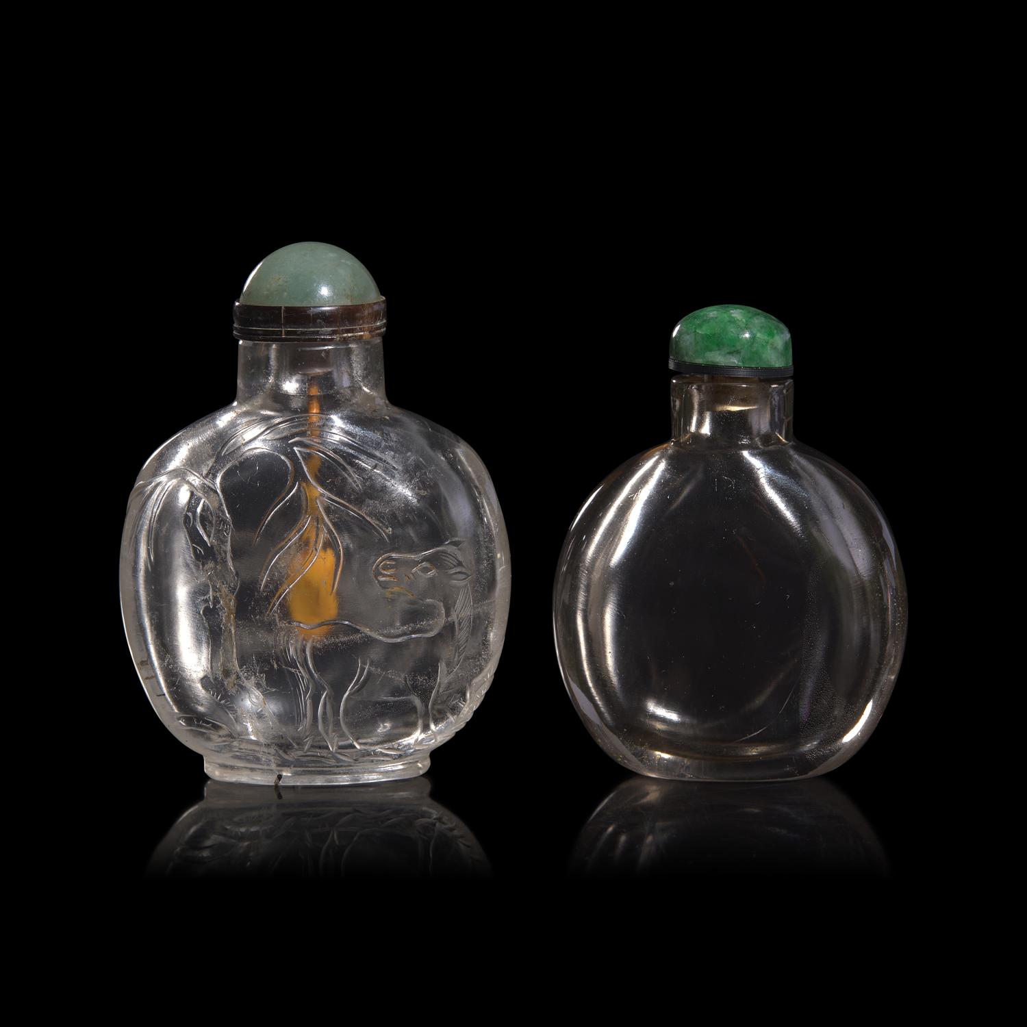 Two Chinese Rock Crystal Snuff Bottles
