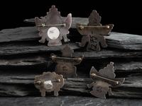 Zuni Silver and Mosaic Inlay Pins/Brooches