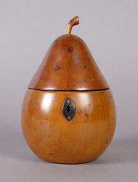 An English Fruitwood Tea Caddy, Height 6 5/8 inches.