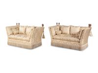 A Pair of Knole Sofas With Scalamandre Upholstery
