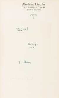 SANDBURG, Carl. Abraham Lincoln, Praire Years. -- Abraham Lincoln, The War Years. New York, 1926, 1939. FIRST LIMITED EDITIONS SIGNED.