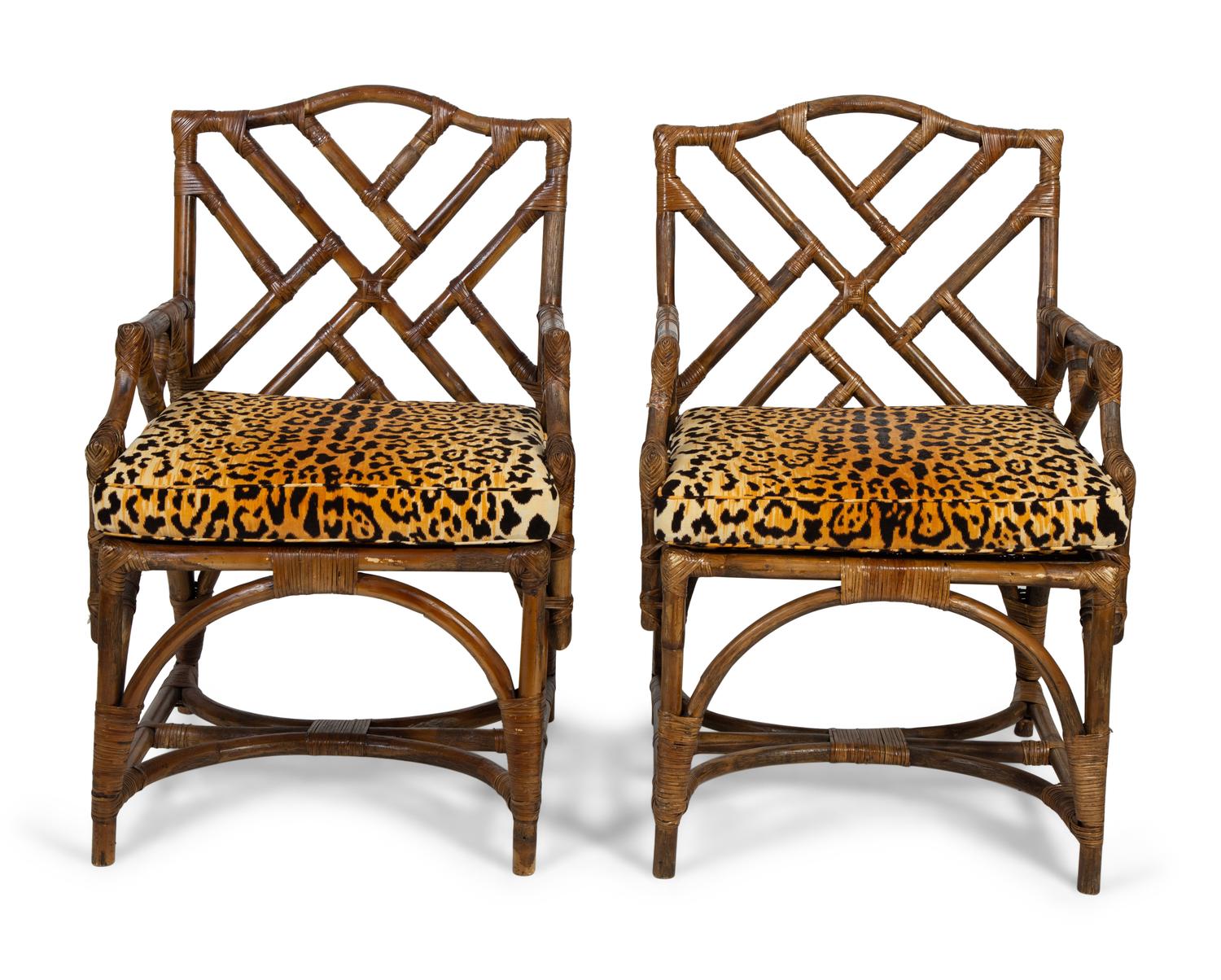 A Pair of Regency Style Bamboo Armchairs — EARLY 20TH CENTURY