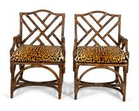 A Pair of Regency Style Bamboo Armchairs — EARLY 20TH CENTURY