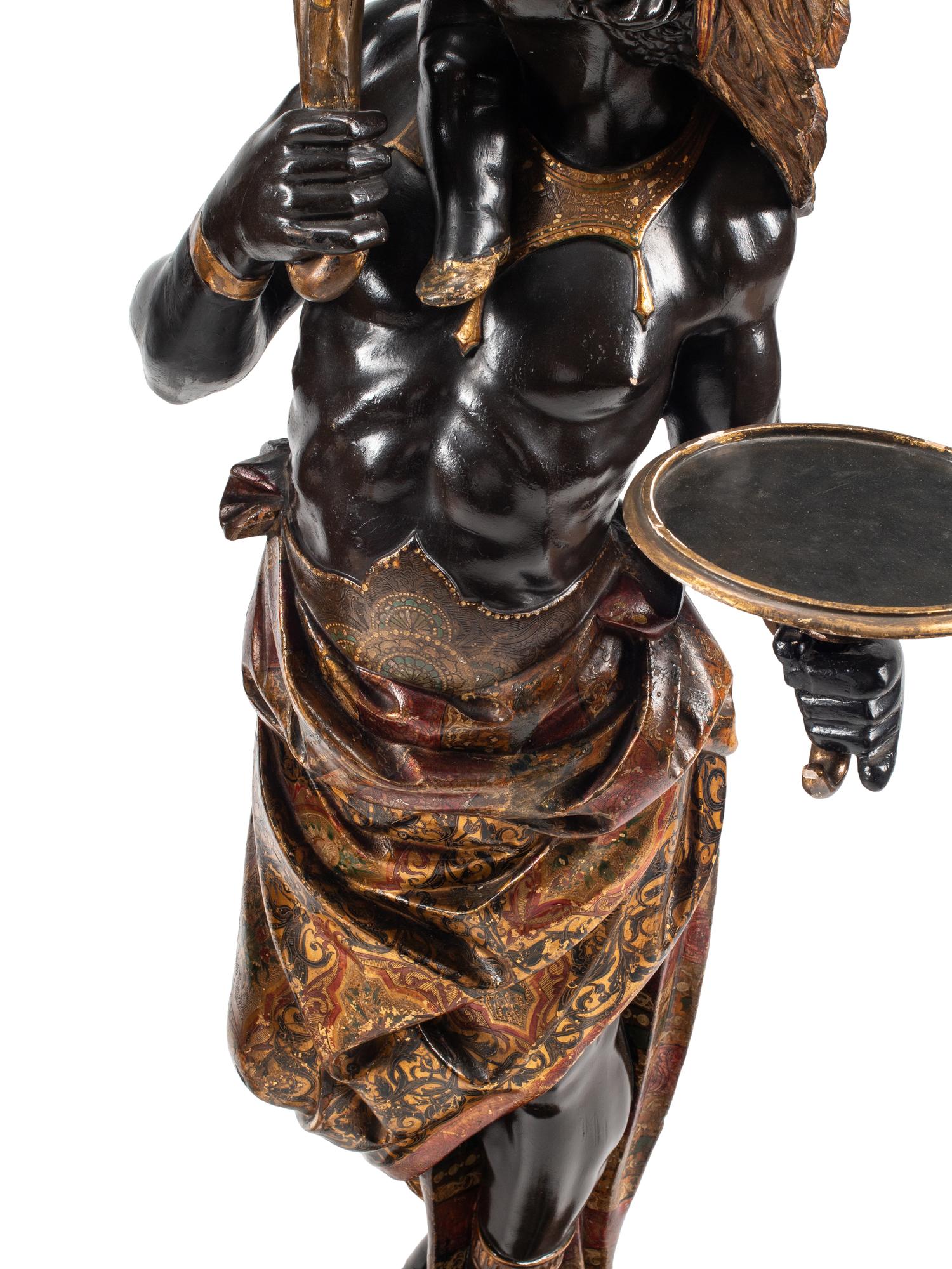 A Pair of Venetian Painted Figures