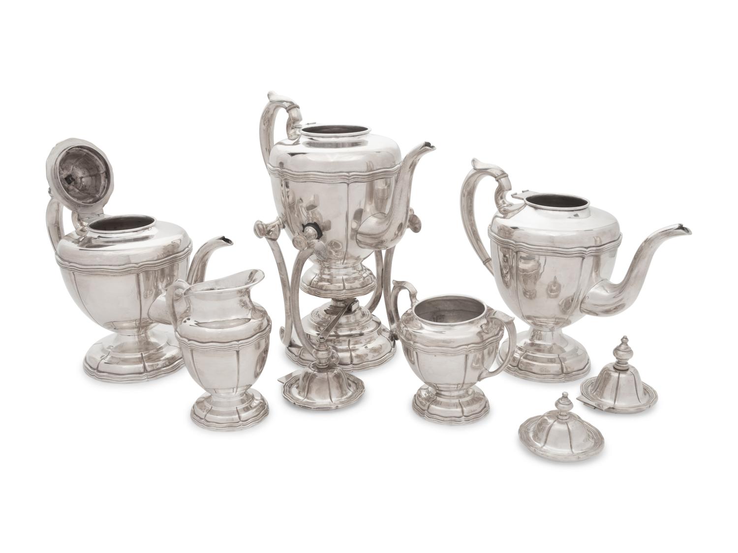 A Sanborns Silver Six-Piece Tea and Coffee Service