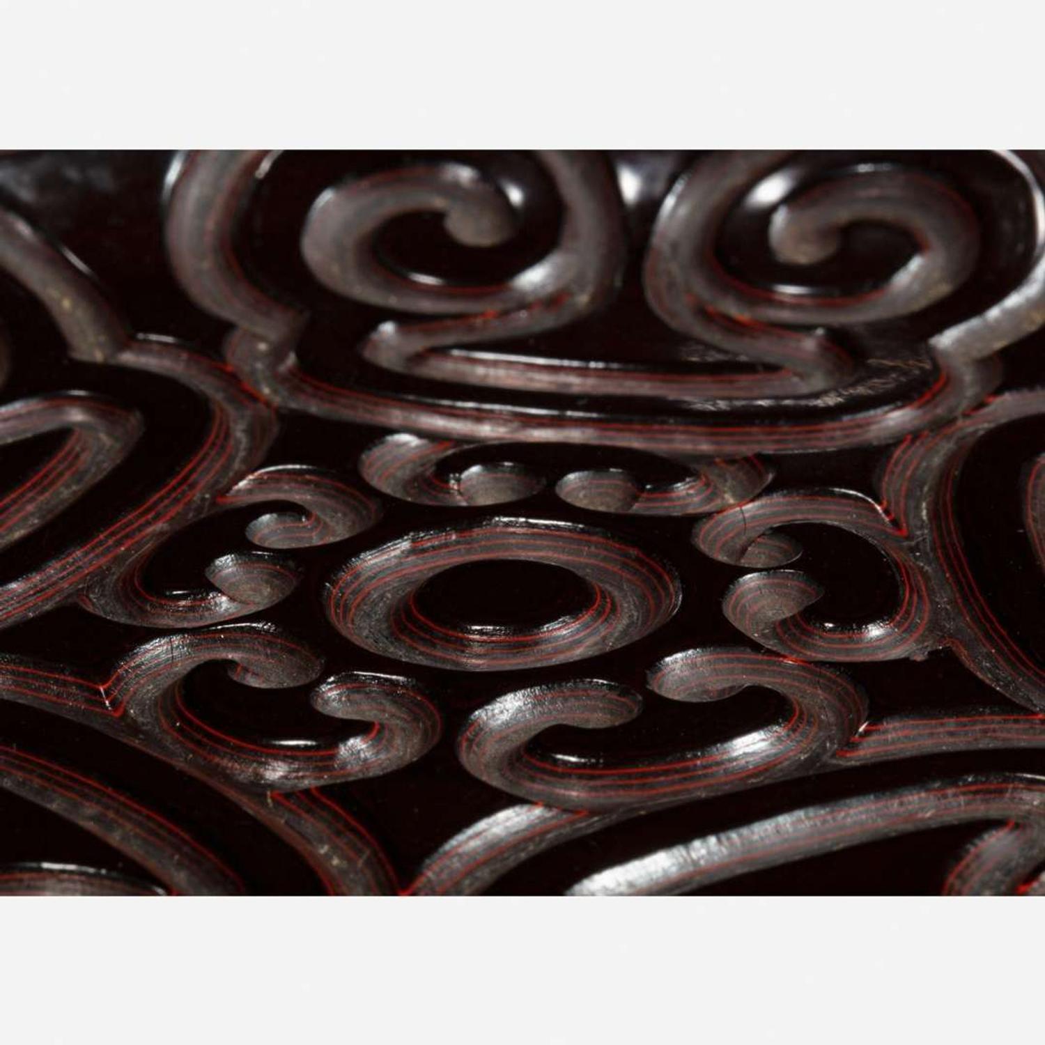 A small Chinese "Tixi" lacquer dish 剔犀小盘 Possibly Ming dynasty ??