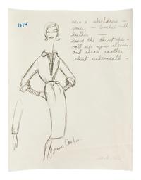 Bonnie Cashin Two Dresses, Belt, Pants, Two Sketches, Pattern, 1960s