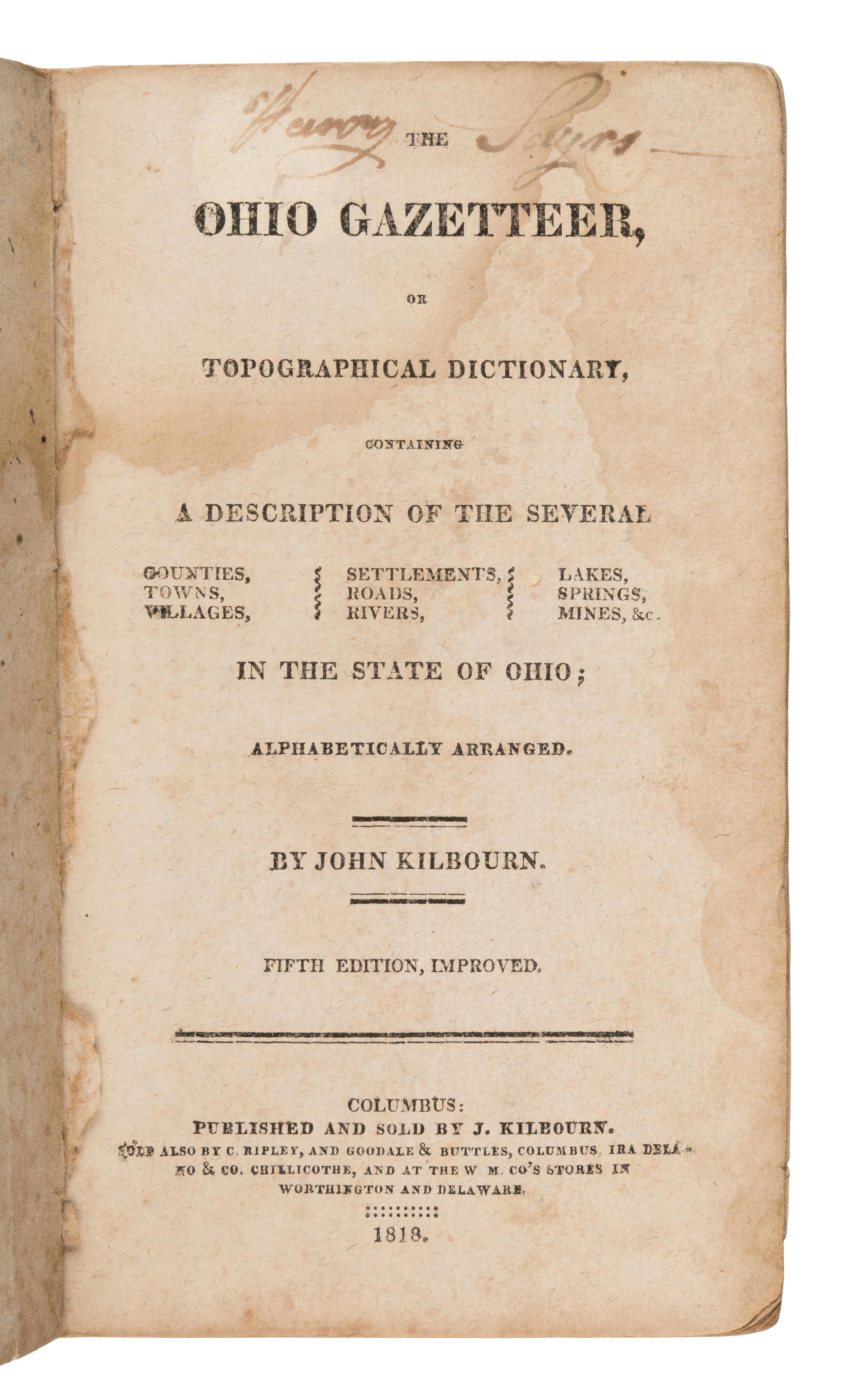 [Ohio]. A group of 5 titles with early Columbus imprints, comprising: