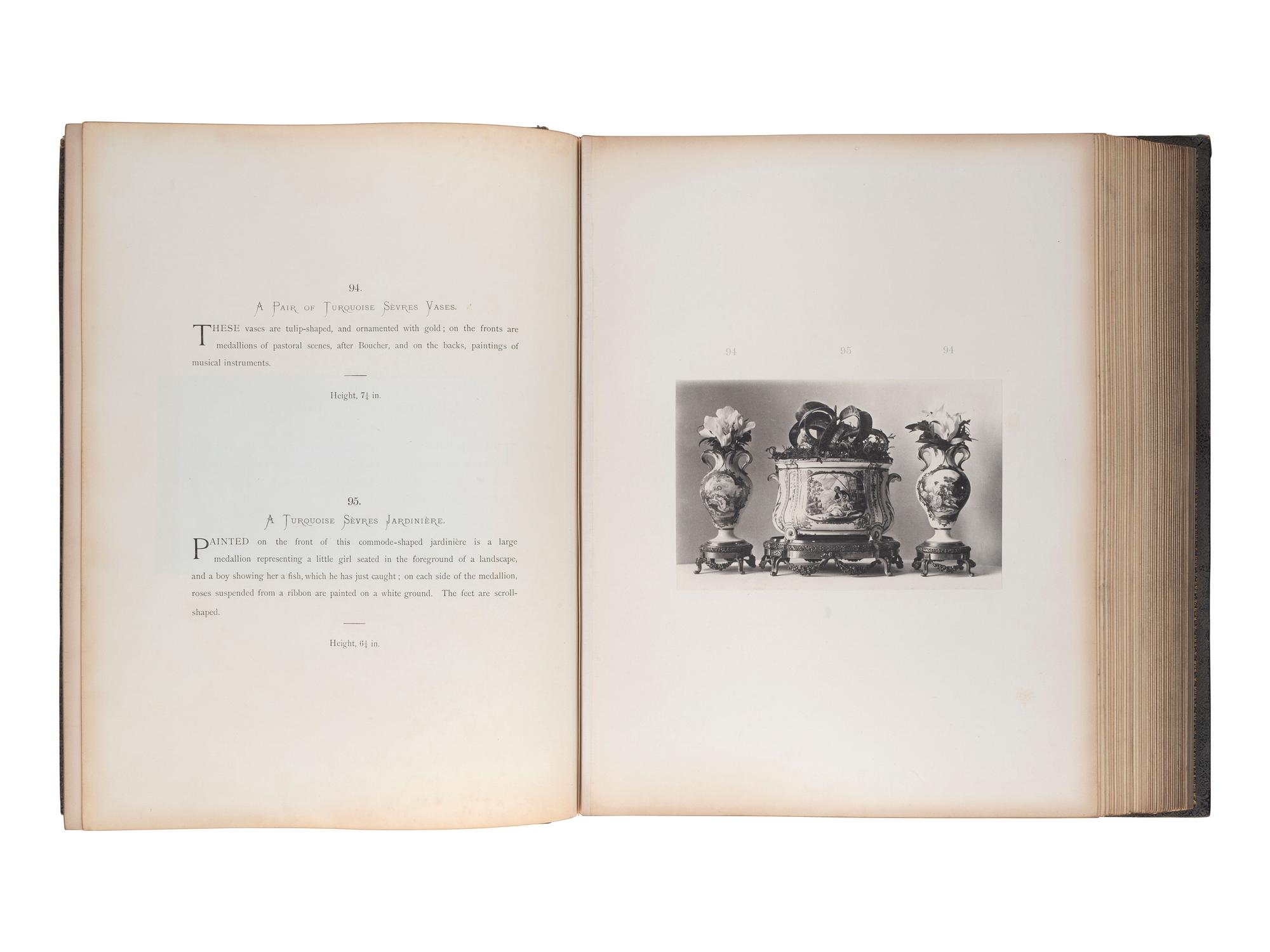 [EARLY PHOTOGRAPHY]. THOMSON, JOHN (1837-1921), photographer. A Description of the Works of Art Forming the Collection of Alfred De Rothschild. London: Chiswick Press, 1884. Volume 2 only. ORIGINAL BINDING BY DE COVERLY.