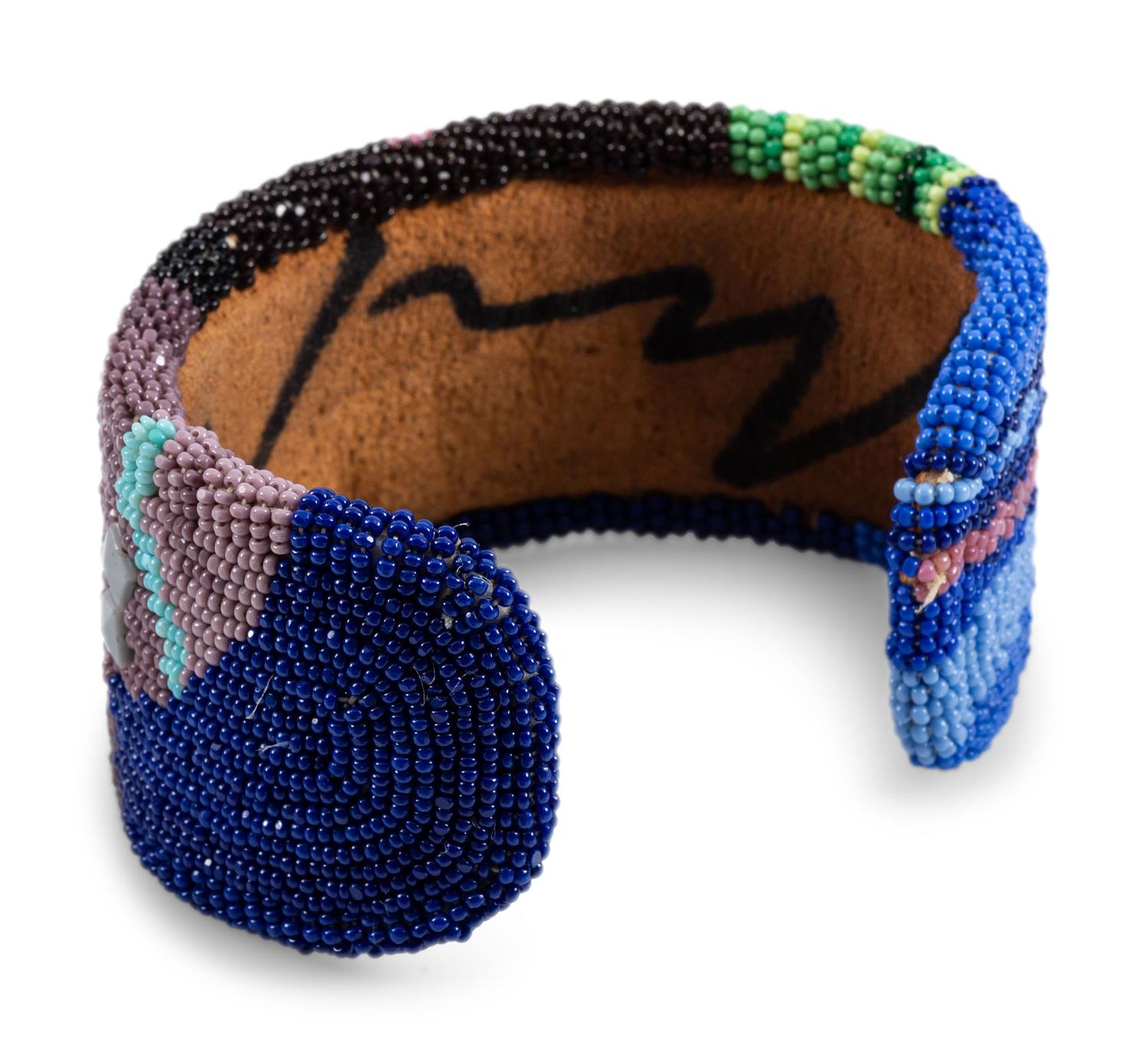 Beaded Figural Cuff Bracelet
