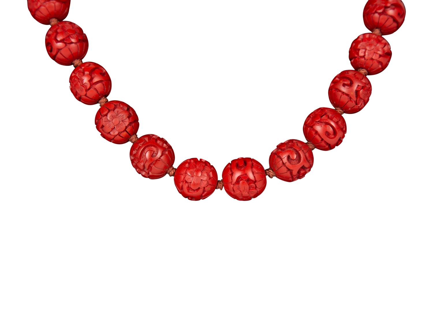 Four Chinese Bead Necklaces — 20TH CENTURY