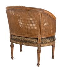 A Pair of Louis XVI Style Caned Bergères