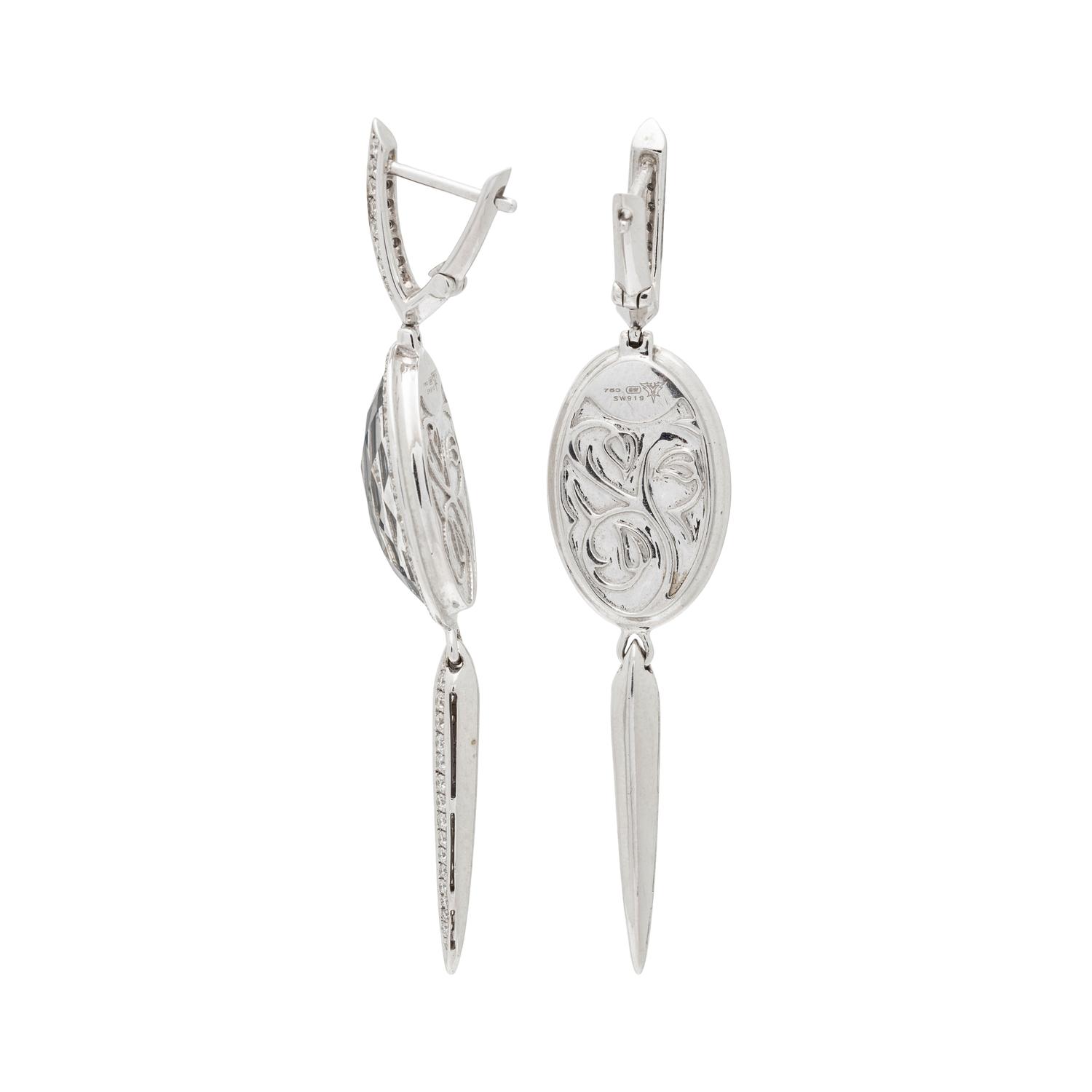 STEPHEN WEBSTER, WHITE GOLD, HEMATITE, AND DIAMOND EARRINGS