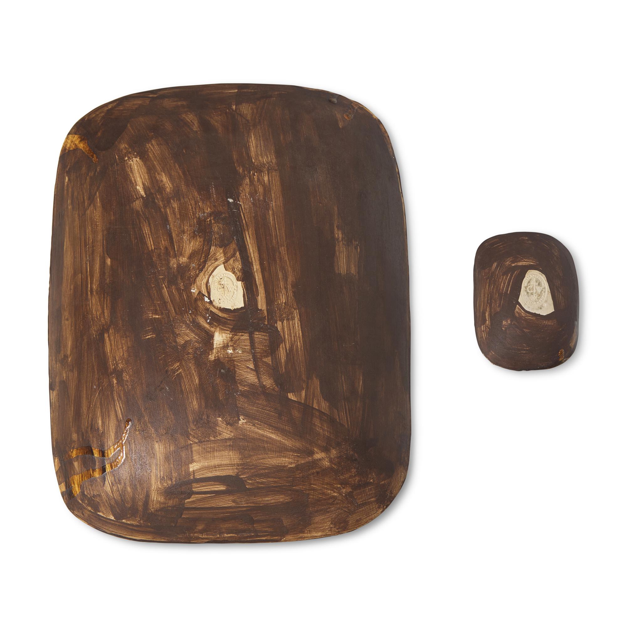 Two Slip-Decorated Redware Bread Dishes