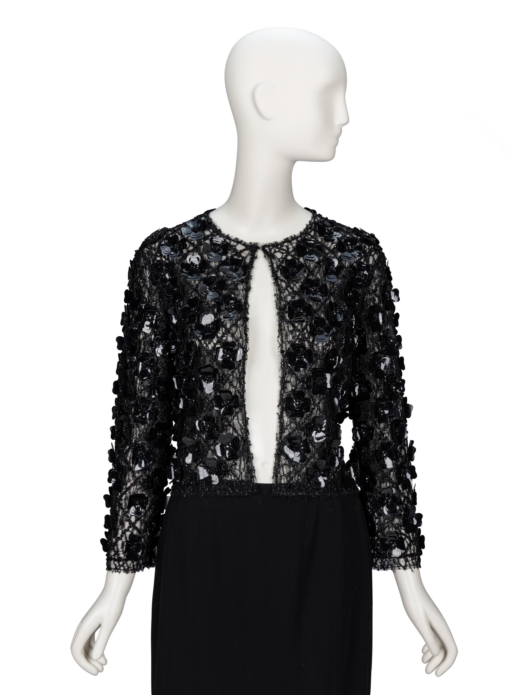 Oscar de la Renta, Black Embellished Jacket