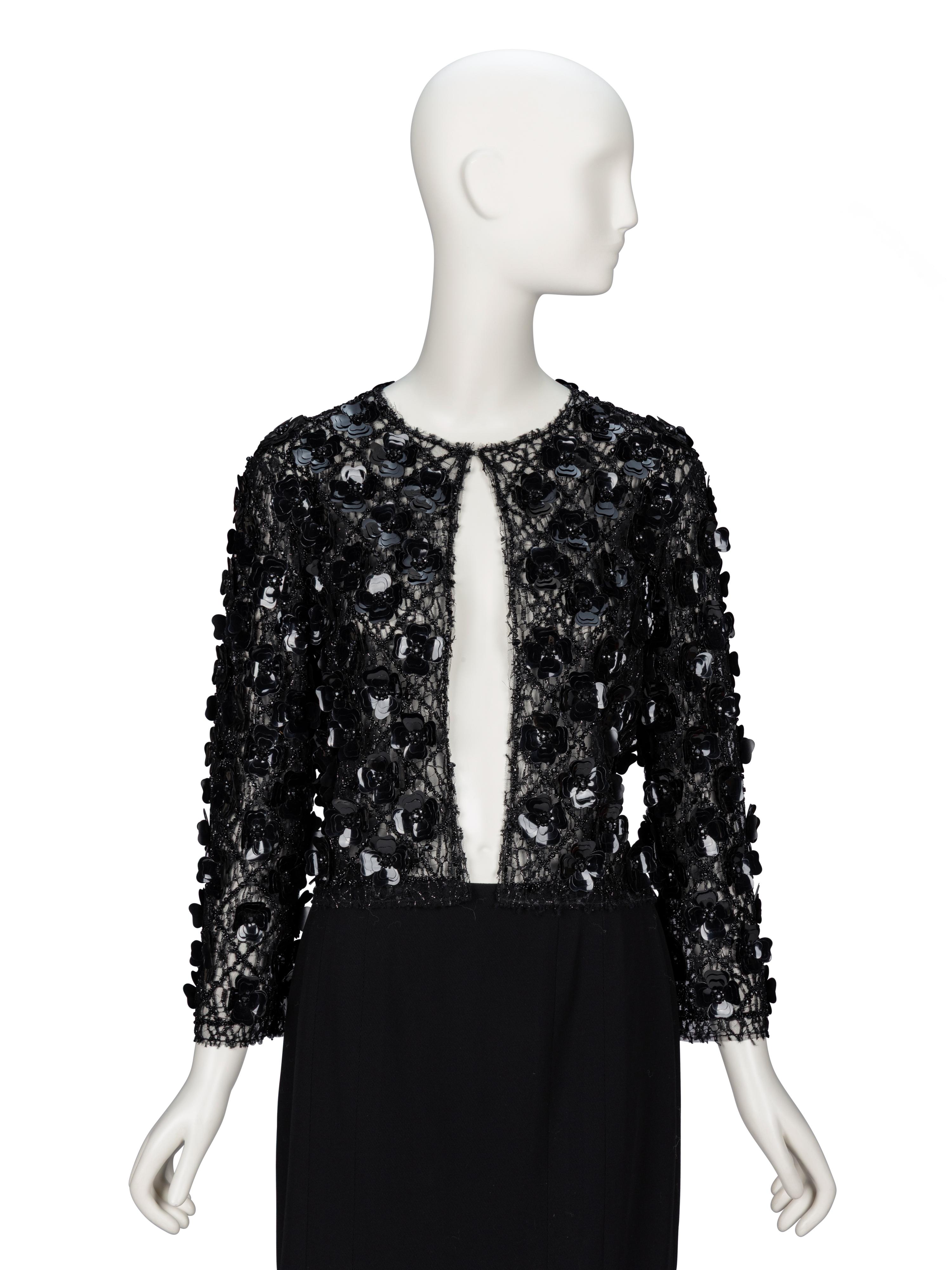 Oscar de la Renta, Black Embellished Jacket