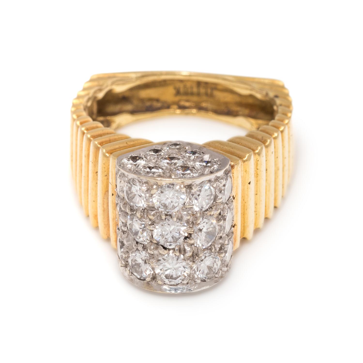 BICOLOR GOLD AND DIAMOND RING