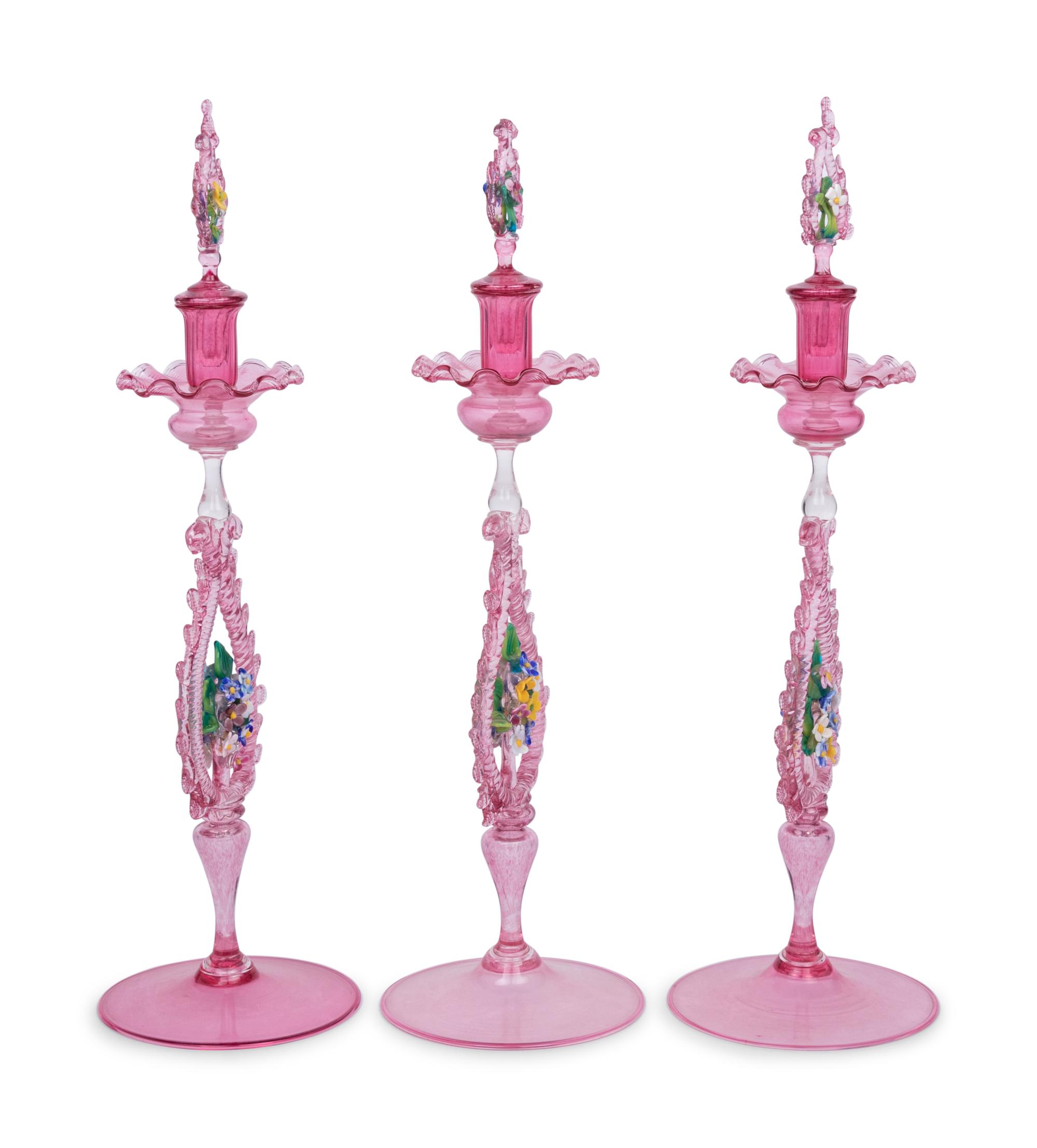 A Venetian Glass Table Garniture