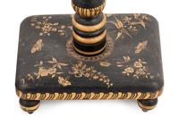 A Pair of Regency Style Parcel Gilt and Ebonized Floor Lamps