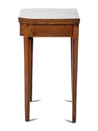 A George III Mahogany and Marquetry Flip-Top Table