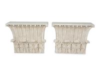 An Assembled Pair of Carved Wood Corinthian Column Capitals — CIRCA 1930
