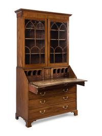 A George III Mahogany Bureau Bookcase
