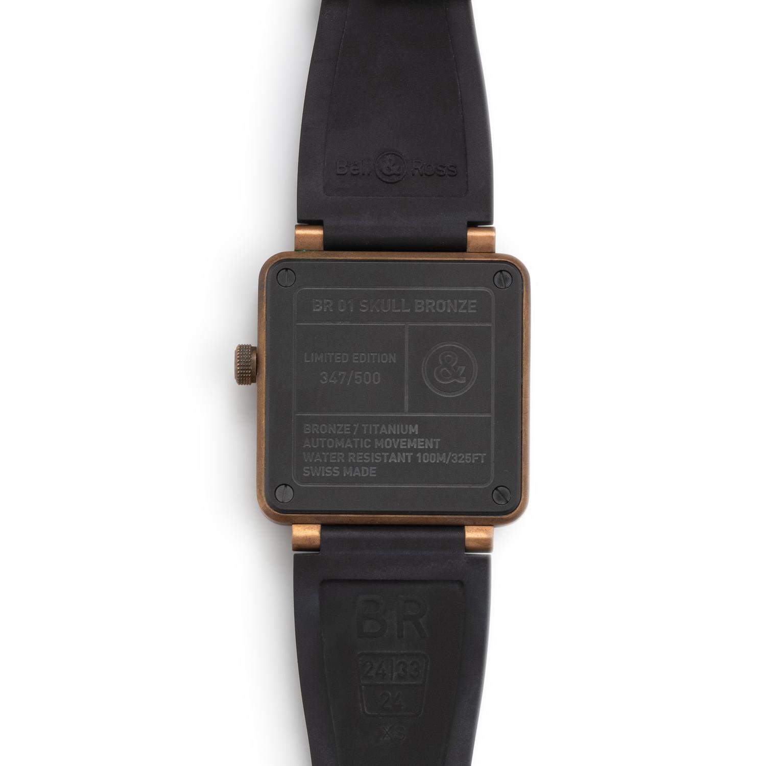 BELL & ROSS, TITANIUM AND BRONZE 'BR 01 SKULL BRONZE' WATCH