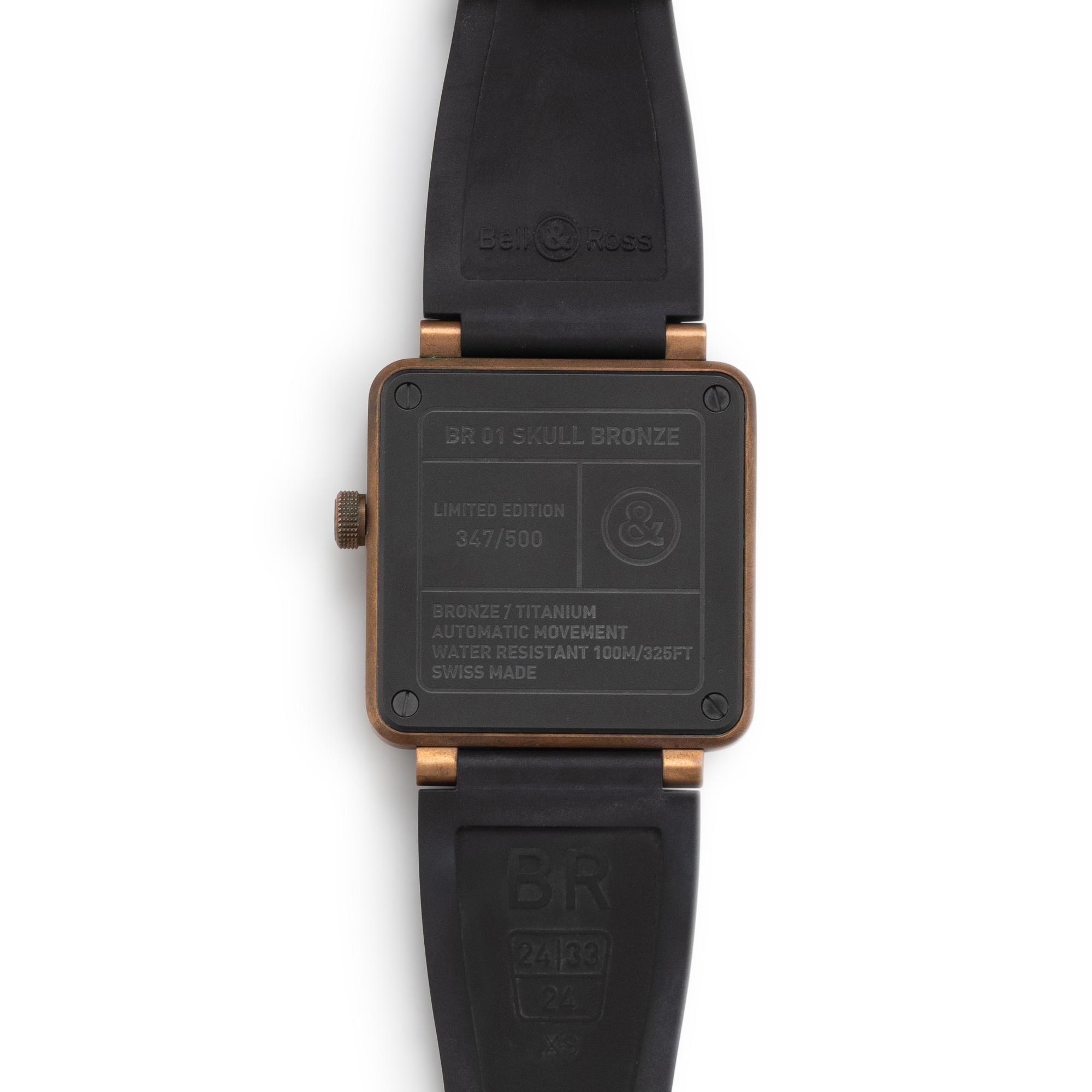 BELL & ROSS, TITANIUM AND BRONZE 'BR 01 SKULL BRONZE' WATCH