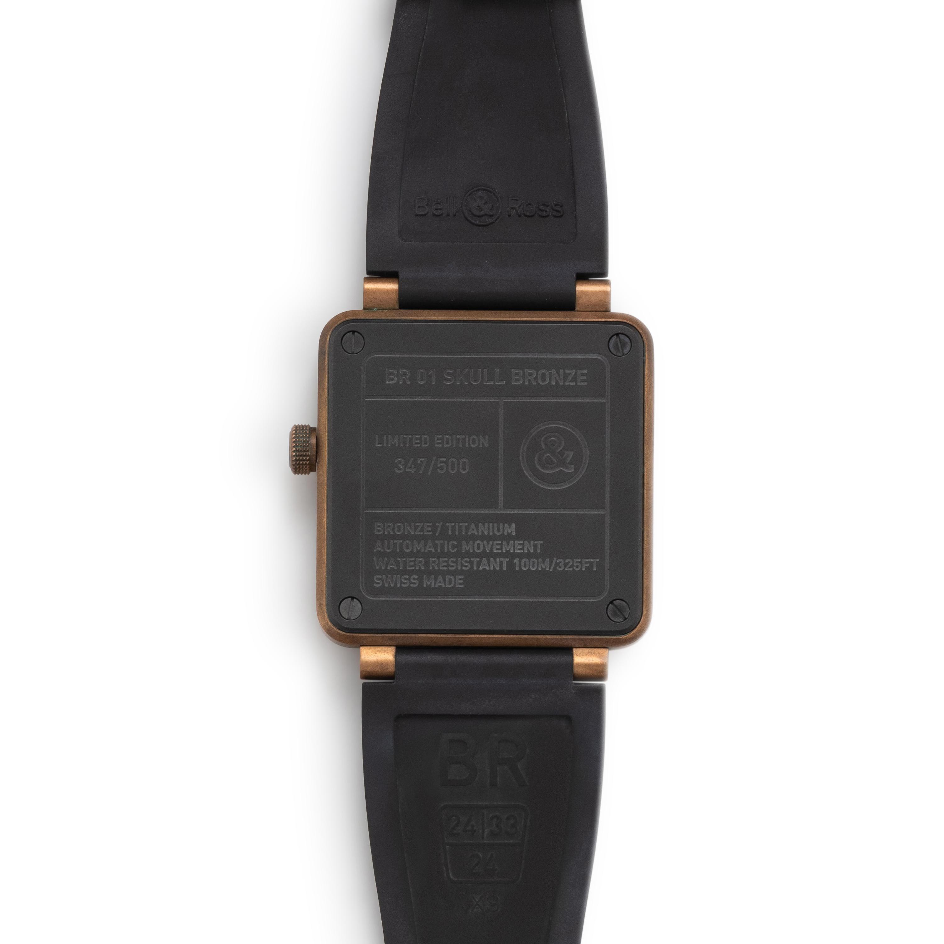 BELL & ROSS, TITANIUM AND BRONZE 'BR 01 SKULL BRONZE' WATCH