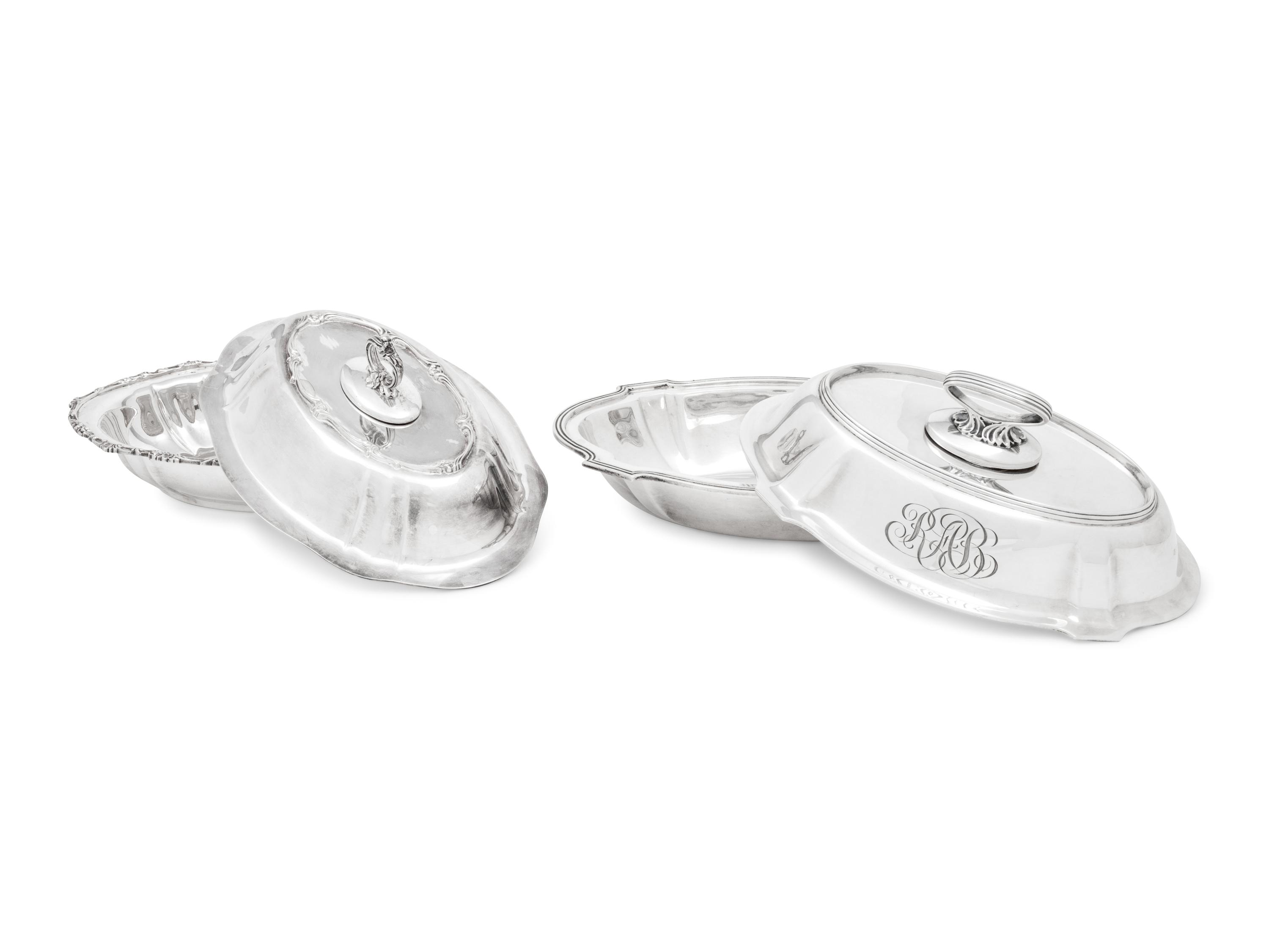 Two American Silver Covered Vegetable Dishes
